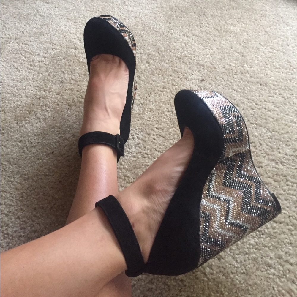 Jessica Simpson Sparkle Wedge. Sz 6.5.